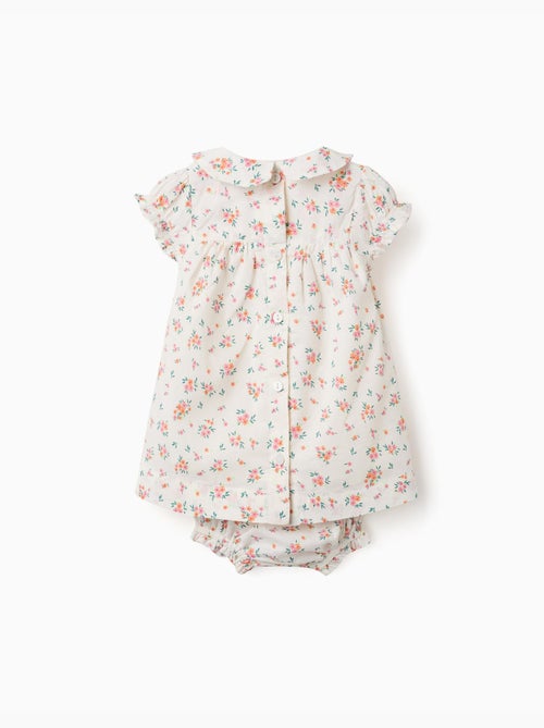 Robe à manches courtes avec motif floral - Kiabi