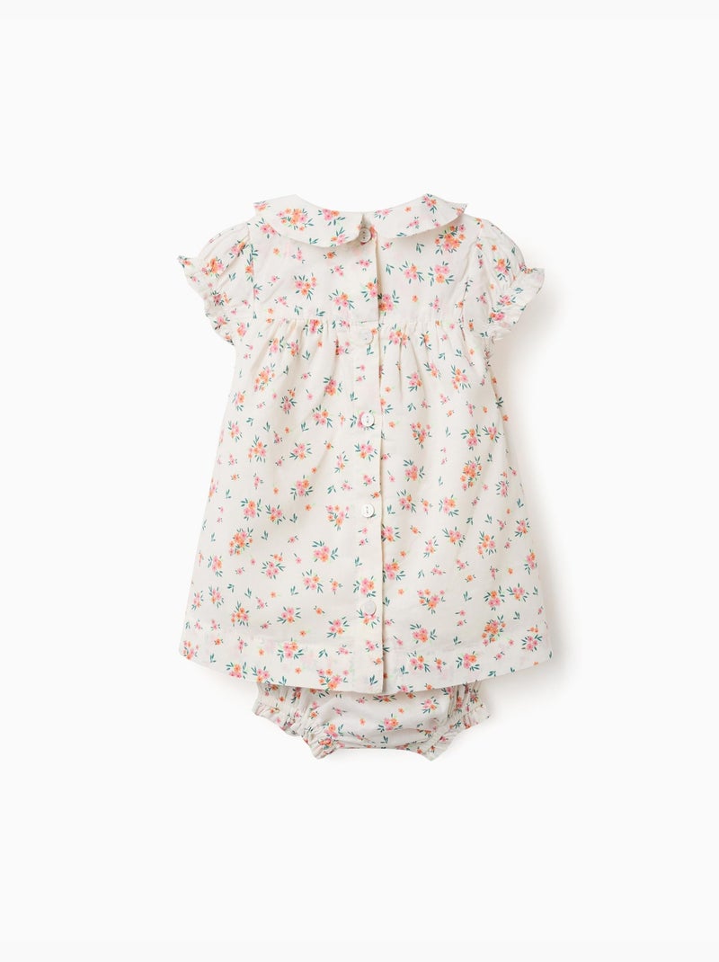 Robe à manches courtes avec motif floral Beige clair - Kiabi