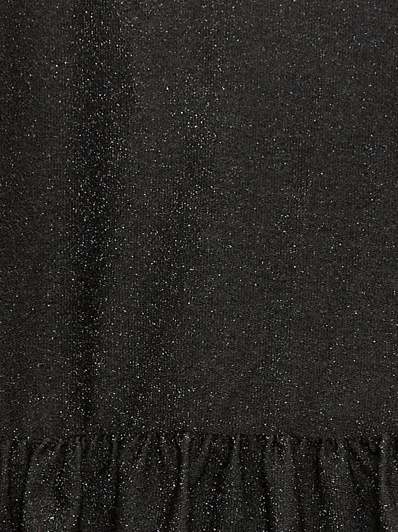 Robe à manches courtes avec paillettes all over Noir - Kiabi