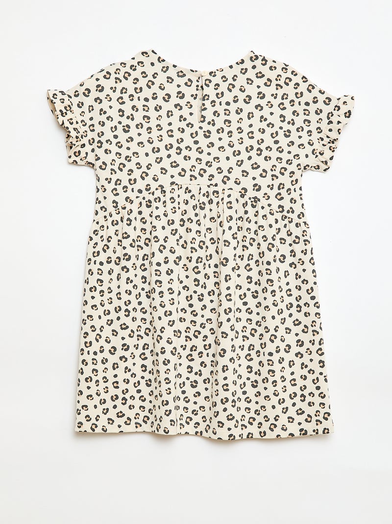 Robe à manches courtes en coton Léopard - Kiabi