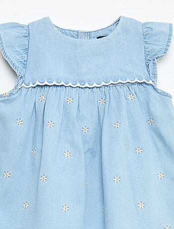 Robe à manches courtes en denim léger