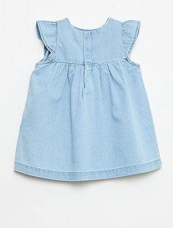 Robe à manches courtes en denim léger