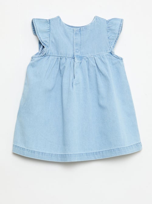 Robe à manches courtes en denim léger - Kiabi