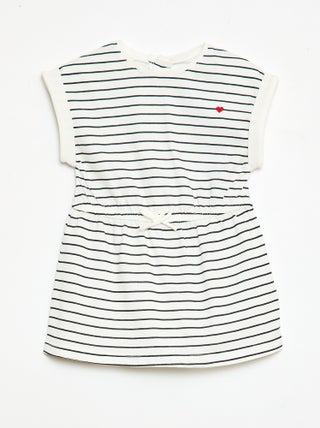 Robe à manches courtes en jersey de coton