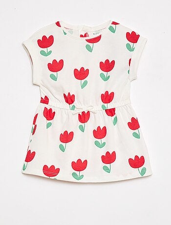 Robe à manches courtes en jersey de coton