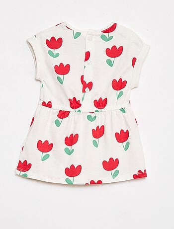 Robe à manches courtes en jersey de coton