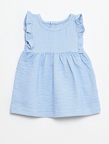 Robe à manches courtes en maille côtelée