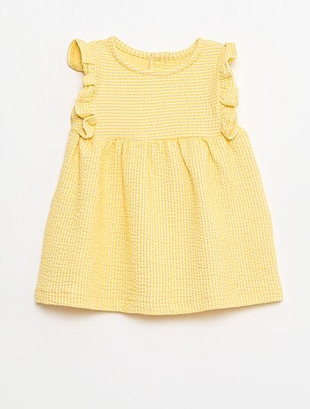 Robe à manches courtes en maille côtelée