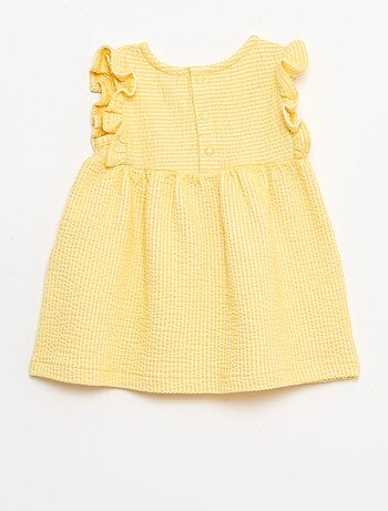 Robe à manches courtes en maille côtelée