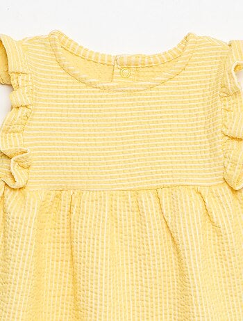 Robe à manches courtes en maille côtelée