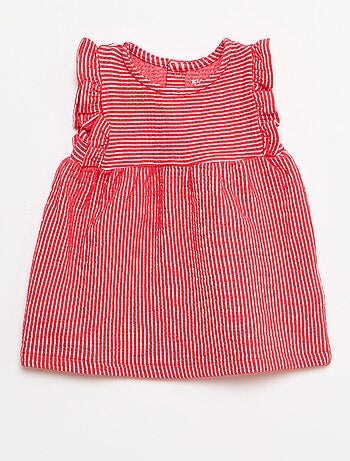 Robe à manches courtes en maille côtelée