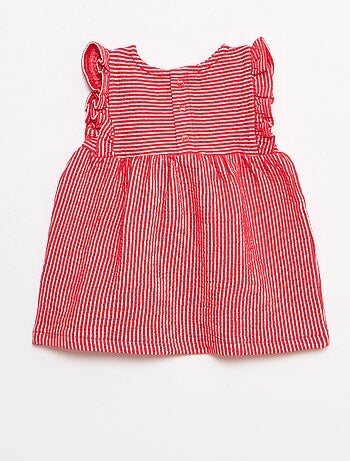 Robe à manches courtes en maille côtelée