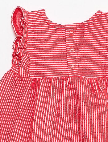 Robe à manches courtes en maille côtelée