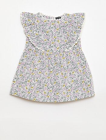 Robe à manches courtes et à volants