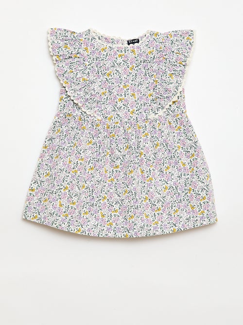 Robe à manches courtes et à volants - Kiabi