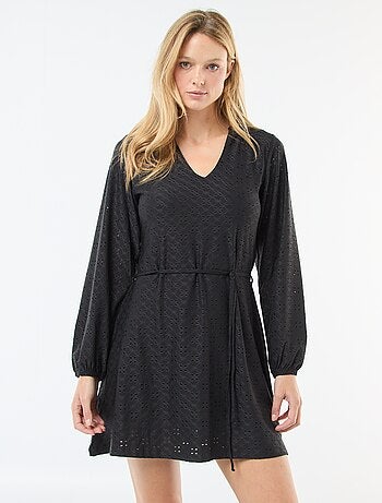 Robe à manches longues avec broderies anglaises 'JDY'