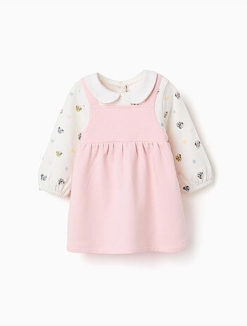 Robe à manches longues en coton peigné avec minnie