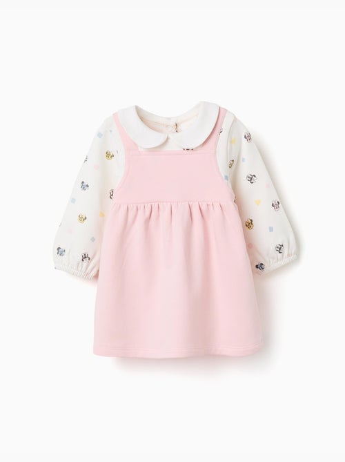 Robe à manches longues en coton peigné avec minnie - Kiabi