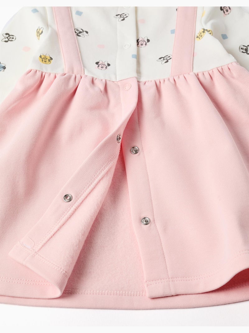 Robe à manches longues en coton peigné avec minnie Rose - Kiabi