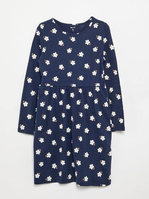 Robe à manches longues en jersey de coton - Kiabi Robe à manches longues en jersey de coton - Kiabi