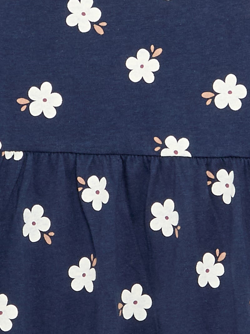 Robe à manches longues en jersey de coton Bleu - Kiabi