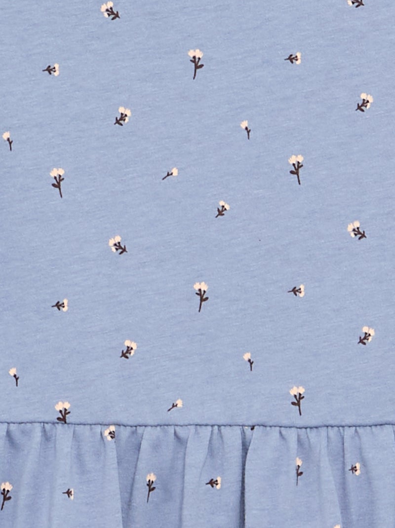 Robe à manches longues en jersey de coton Bleu - Kiabi