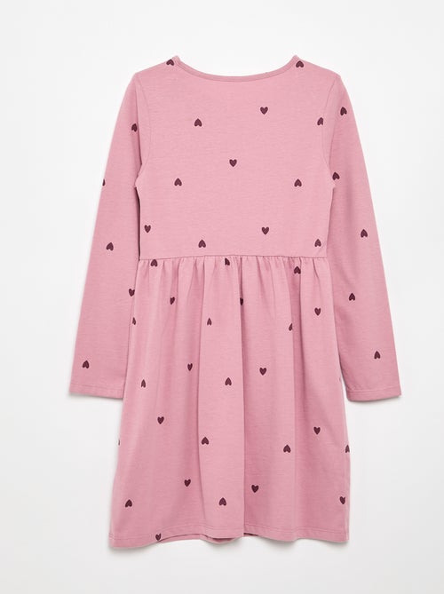 Robe à manches longues en jersey de coton - Kiabi