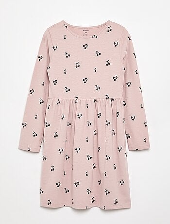 Robe à manches longues en jersey de coton
