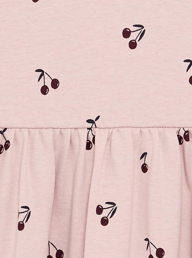 Robe à manches longues en jersey de coton Violet - Kiabi
