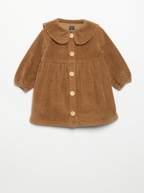 Robe à manches longues en velours - Kiabi