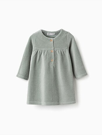 Robe à manches longues en velours côtelé
