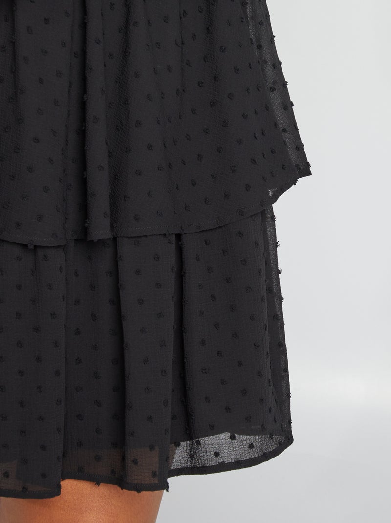 Robe à plumetis noir - Kiabi