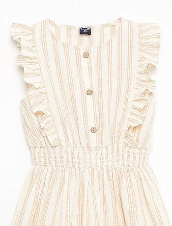Robe à rayures en lin et coton