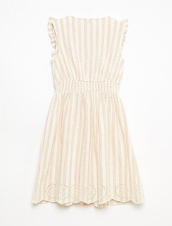 Robe à rayures en lin et coton