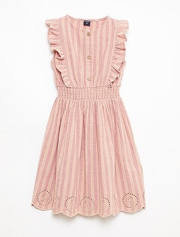 Robe à rayures en lin et coton