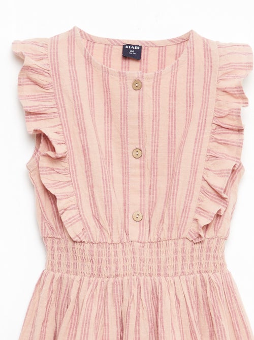 Robe à rayures en lin et coton - Kiabi