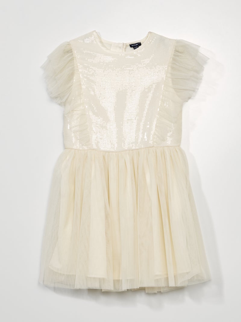 Robe à sequins Blanc - Kiabi