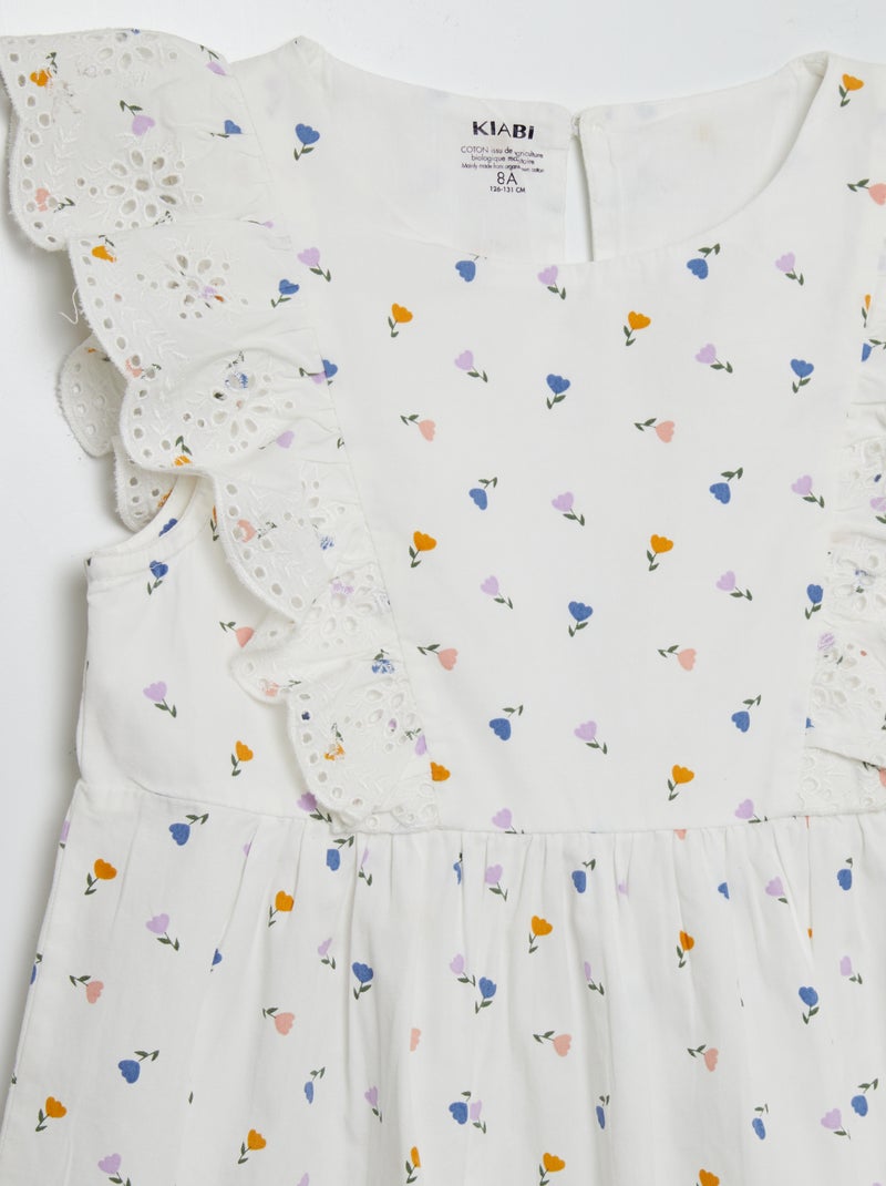 Robe à volants Blanc/violet/bleu/jaune - Kiabi