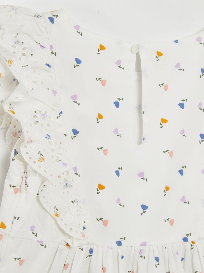 Robe à volants Blanc/violet/bleu/jaune - Kiabi