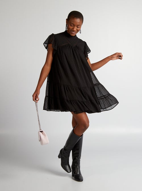 Robe à volants en plumetis - Kiabi