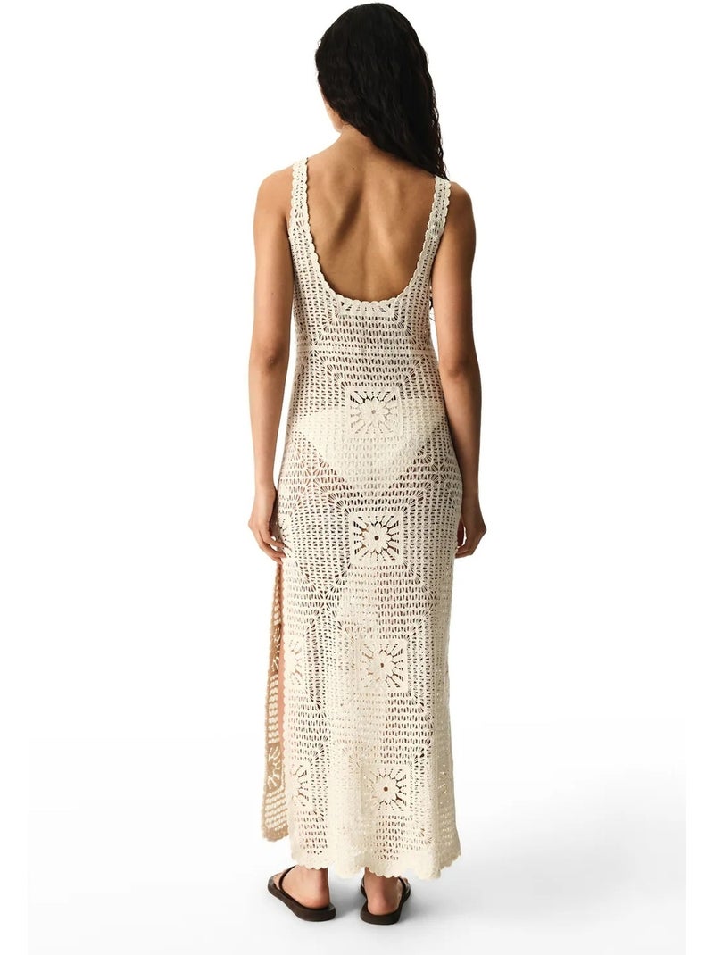 Robe aegean à motif ajouré penti Blanc cassé - Kiabi