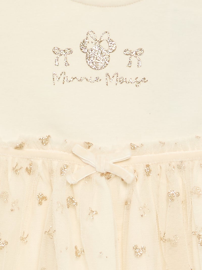Robe avec bas en tulle 'Minnie' 'Disney' Blanc - Kiabi