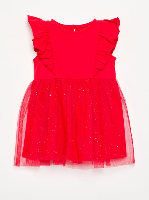 Robe avec base en tulle pailletée - Kiabi