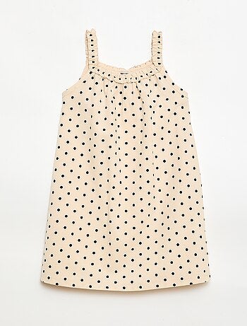 Robe avec bretelles et col volanté