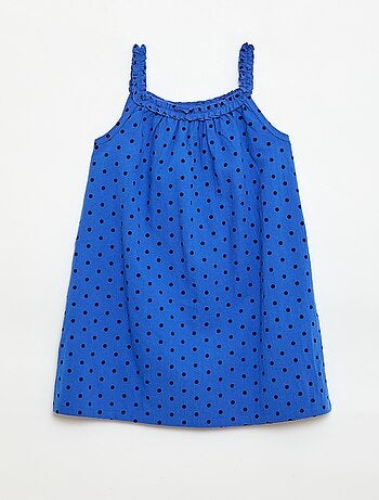 Robe avec bretelles et col volanté