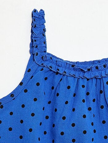 Robe avec bretelles et col volanté