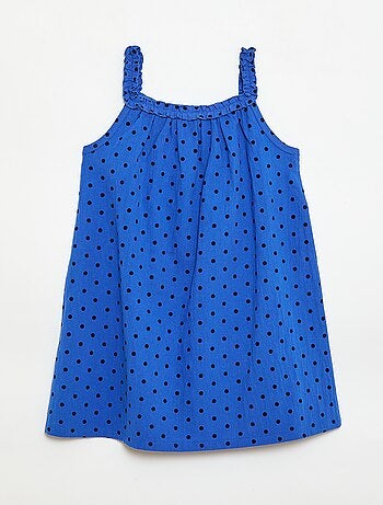 Robe avec bretelles et col volanté