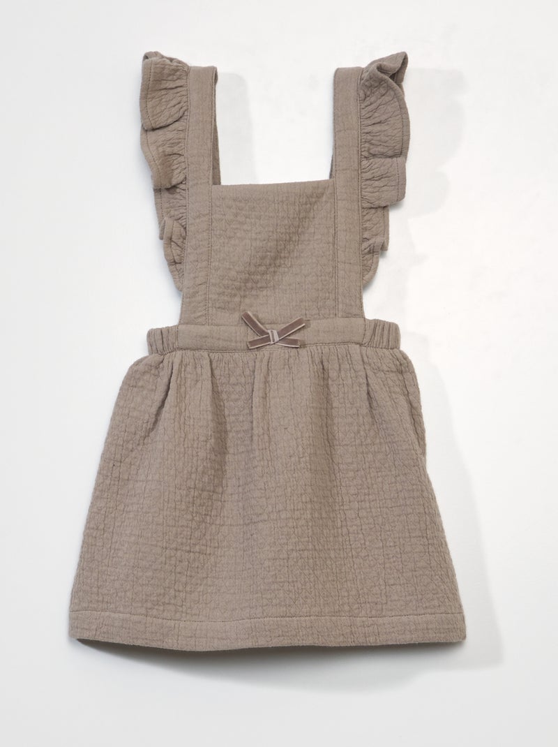 Robe avec bretelles volantées Beige - Kiabi