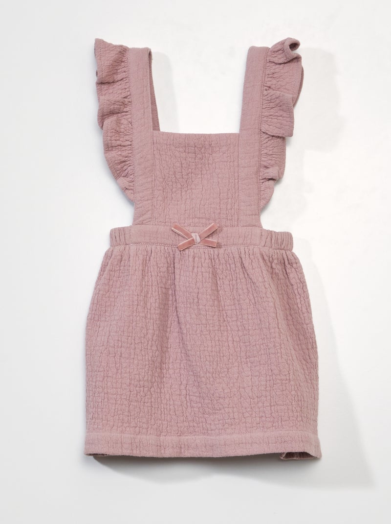 Robe avec bretelles volantées Rose - Kiabi