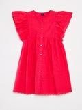 Robe avec broderies all over et volants aux emmanchures ROSE - Kiabi